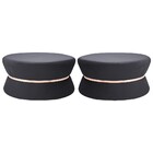 Kit 02 Puffs Decorativo Sala De Estar 95cm Dhaka Veludo Grafi