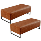 Kit 02 Puffs Decorativo Sala De Estar Bali W01 Base Ferro 120