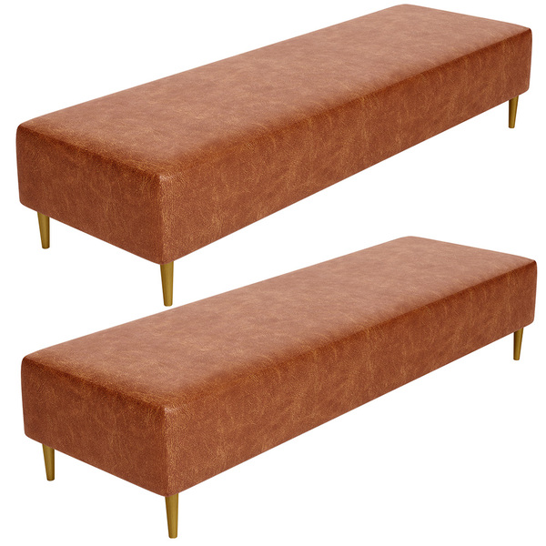 Kit 02 Puffs Decorativo Sala De Estar Bali W01 Pés Palito 170