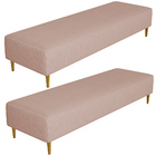 Kit 02 Puffs Decorativo Sala De Estar Bali W01 Pés Palito 170