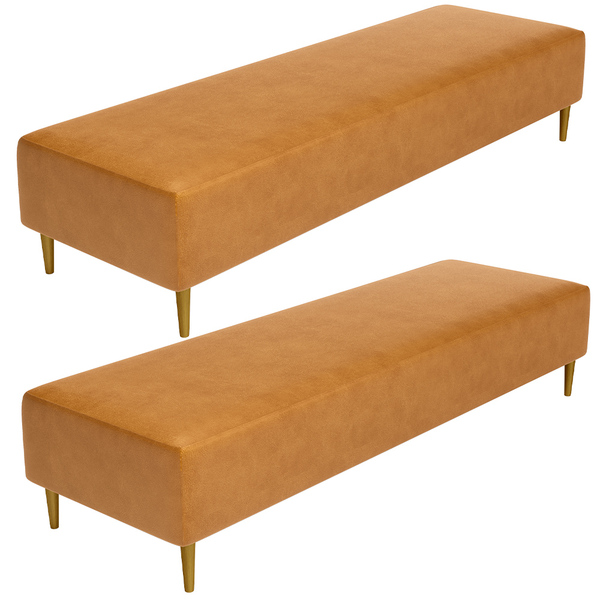 Kit 02 Puffs Decorativo Sala De Estar Bali W01 Pés Palito 190