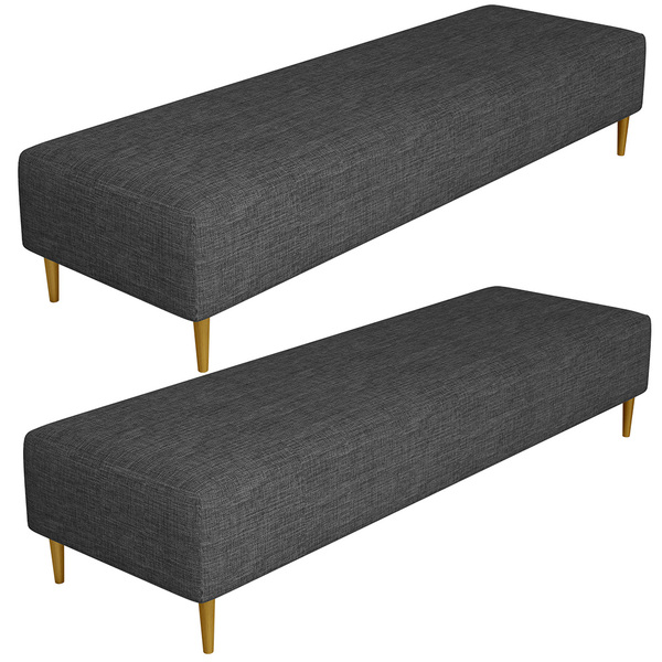 Kit 02 Puffs Decorativo Sala De Estar Bali W01 Pés Palito 190