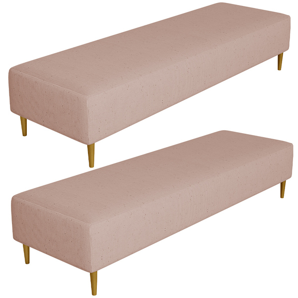 Kit 02 Puffs Decorativo Sala De Estar Bali W01 Pés Palito 190