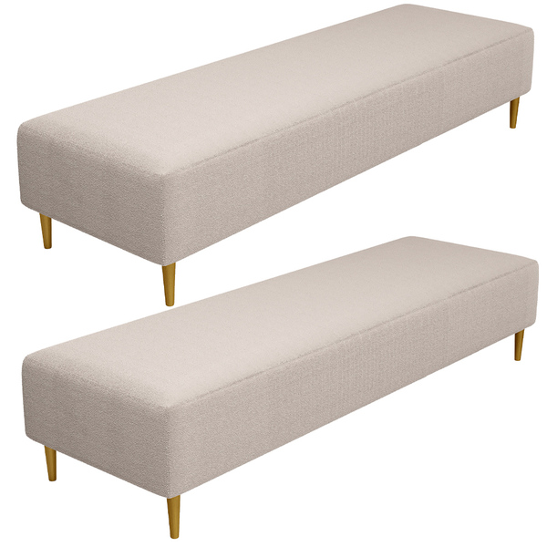 Kit 02 Puffs Decorativo Sala De Estar Bali W01 Pés Palito 190