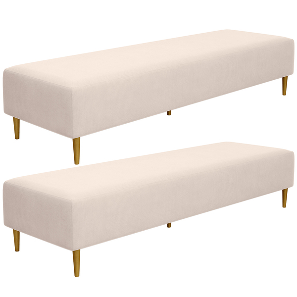 Kit 02 Puffs Decorativo Sala De Estar Bali W01 Pés Palito 190