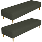 Kit 02 Puffs Decorativo Sala De Estar Bali W01 Pés Palito 210