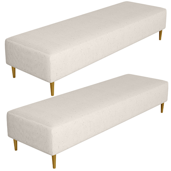 Kit 02 Puffs Decorativo Sala De Estar Bali W01 Pés Palito 210