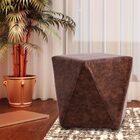 Kit 02 Puffs Decorativo Sala De Estar Blois Pvc Marrom G15 -