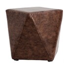 Kit 02 Puffs Decorativo Sala De Estar Blois Pvc Marrom G15 -