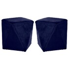 Kit 02 Puffs Decorativo Sala De Estar Blois Veludo Azul Bic G