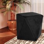 Kit 02 Puffs Decorativo Sala De Estar Blois Veludo Preto G15