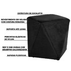 Kit 02 Puffs Decorativo Sala De Estar Blois Veludo Preto G15