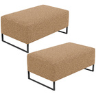 Kit 02 Puffs Decorativo Sala De Estar Cléo 90cm Base De Ferro