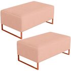 Kit 02 Puffs Decorativo Sala De Estar Cléo 90cm W01 Base Ferr