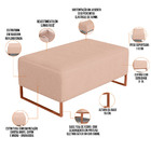 Kit 02 Puffs Decorativo Sala De Estar Cléo 90cm W01 Base Ferr