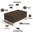 Kit 02 Puffs Decorativo Sala De Estar Cléo 90cm W01 Base Ferr