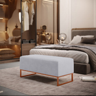 Kit 02 Puffs Decorativo Sala De Estar Cléo 90cm W01 Base Ferr