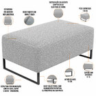 Kit 02 Puffs Decorativo Sala De Estar Cléo 90cm W01 Base Ferr