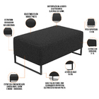 Kit 02 Puffs Decorativo Sala De Estar Cléo 90cm W01 Base Ferr