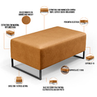 Kit 02 Puffs Decorativo Sala De Estar Cléo W01 Base Ferro 90