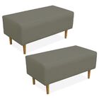 Kit 02 Puffs Decorativo Sala De Estar Cléo W01 Pés Palito 90