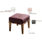 Kit 02 Puffs Decorativos 45cm Martínez Veludo Pés Madeira Ros