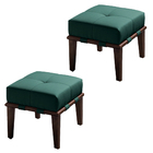 Kit 02 Puffs Decorativos 45cm Martínez Veludo Pés Madeira Ver