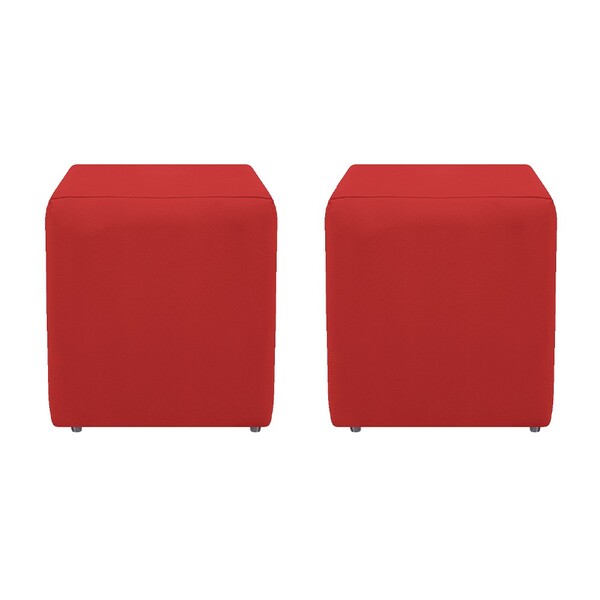 Kit 02 Puffs Decorativos Dado Corano Vermelho - Amarena Móveis