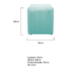 Kit 02 Puffs Decorativos Dado Suede Azul Tiffany - Amarena Mó