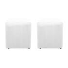 Kit 02 Puffs Decorativos Dado Suede Branco - Amarena Móveis