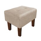 Kit 02 Puffs Decorativos Livia Pé Chanfrado Suede Bege – D'ro