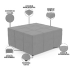 Kit 02 Puffs Decorativos Para Sala De Estar Quadrado Milano 9