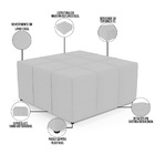 Kit 02 Puffs Decorativos Para Sala De Estar Quadrado Milano 9