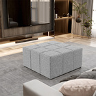 Kit 02 Puffs Decorativos Para Sala De Estar Quadrado Milano 9