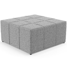 Kit 02 Puffs Decorativos Para Sala De Estar Quadrado Milano 9