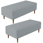 Kit 02 Puffs Decorativos Sala De Estar Bali W01 Pés Palito 12