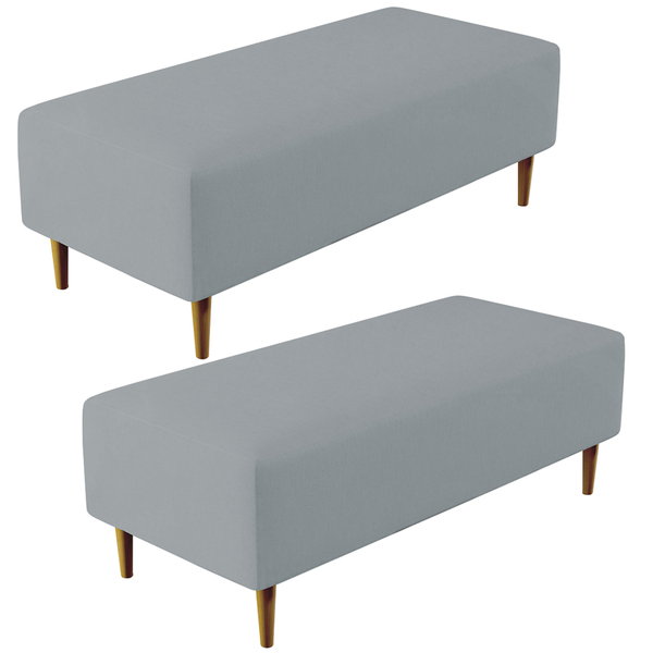 Kit 02 Puffs Decorativos Sala De Estar Bali W01 Pés Palito 12