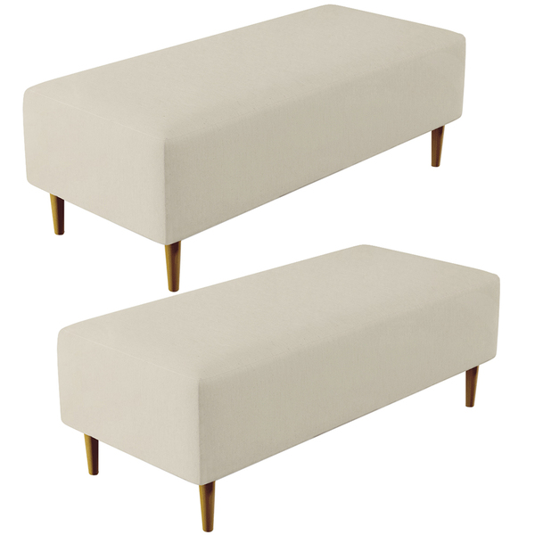 Kit 02 Puffs Decorativos Sala De Estar Bali W01 Pés Palito 12