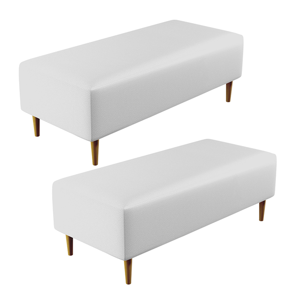 Kit 02 Puffs Decorativos Sala De Estar Bali W01 Pés Palito 12