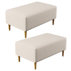 Kit 02 Puffs Decorativos Sala De Estar Cléo W01 Pés Palito 90