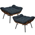 Kit 02 Puffs Decorativos Sala De Estar Costela L02 Linho Chum