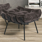 Kit 02 Puffs Decorativos Sala De Estar Costela Preto L04 Cour