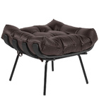 Kit 02 Puffs Decorativos Sala De Estar Costela Preto L04 Cour