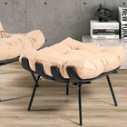 Kit 02 Puffs Decorativos Sala De Estar Costela Preto L04 Cour