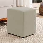 Kit 02 Puffs Decorativos Sala De Estar Quadrado 36x47cm Sinté