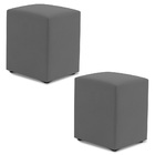 Kit 02 Puffs Decorativos Sala De Estar Quadrado 36x47cm Suede