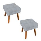 Kit 02 Puffs Elisa Suede Cinza Pés Palito – D'rossi