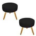 Kit 02 Puffs Fernanda Palito Mel Corano Preto - Amarena Móveis