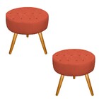 Kit 02 Puffs Fernanda Palito Mel Suede Terracota - Amarena Mó