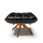 Kit 02 Puffs Giratório Costela Corano Base Madeira Ma30 - D'r